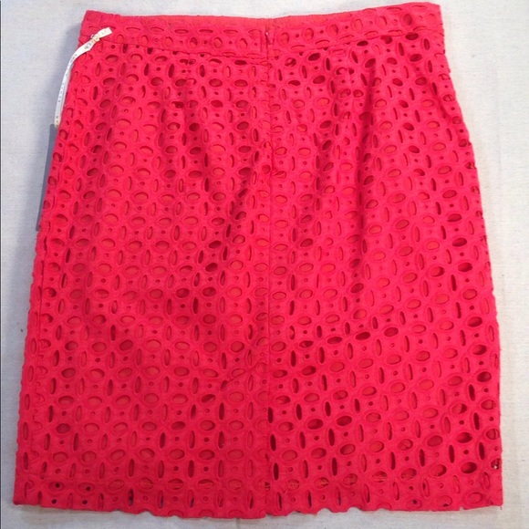 KENAR Modern Eyelet Skirt Red Hot 8 NWT HOST PICK - Picture 5 of 5